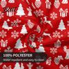 Christmas Tree Elk Decorative Dinner Prints 150cm with Holiday Tablecloth Red Round Polyester Cloth Stain-Resistant