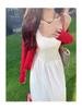 Solid Color Sling Dress for Girls Summer New Style Slim Fit Gentle French Lolita Spring White Long Dress