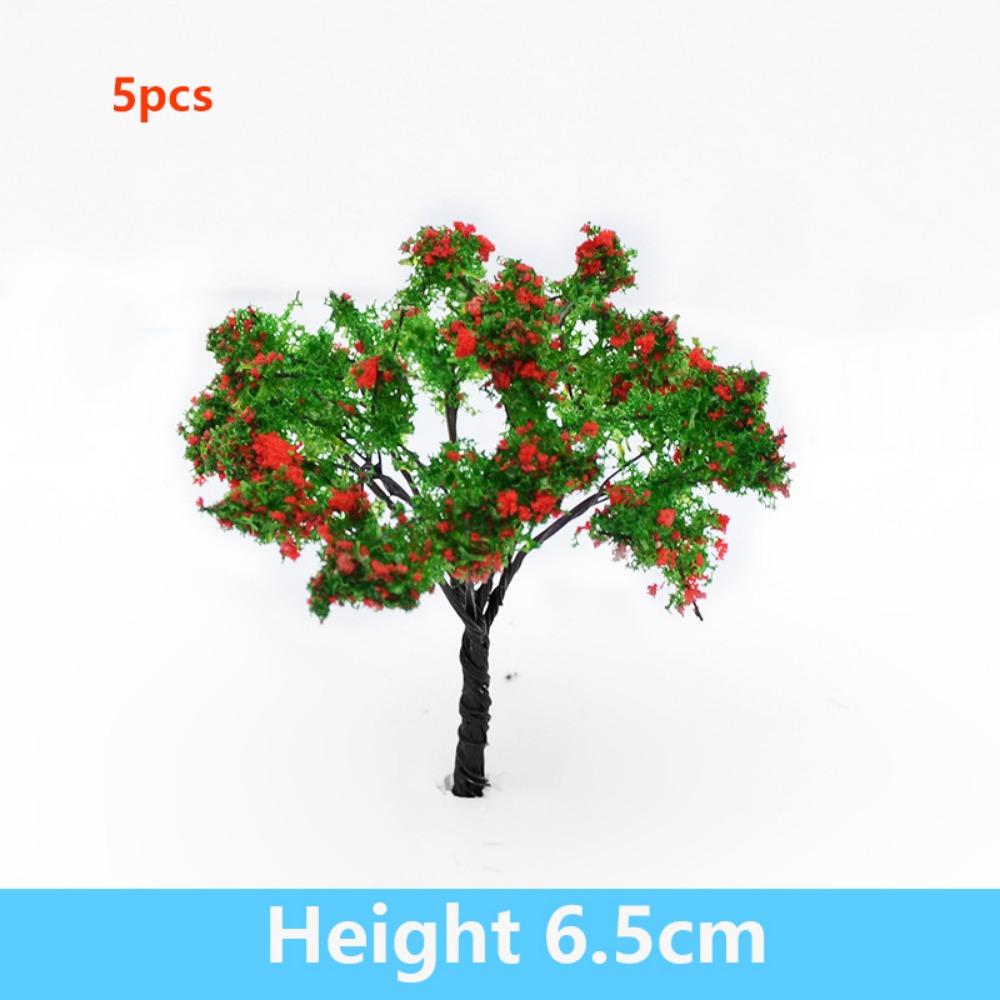 5pcs Artificial Pink Iron Wire Flower Tree 6.5cm Home Houses Decoration Outdoor Adventure Camping
