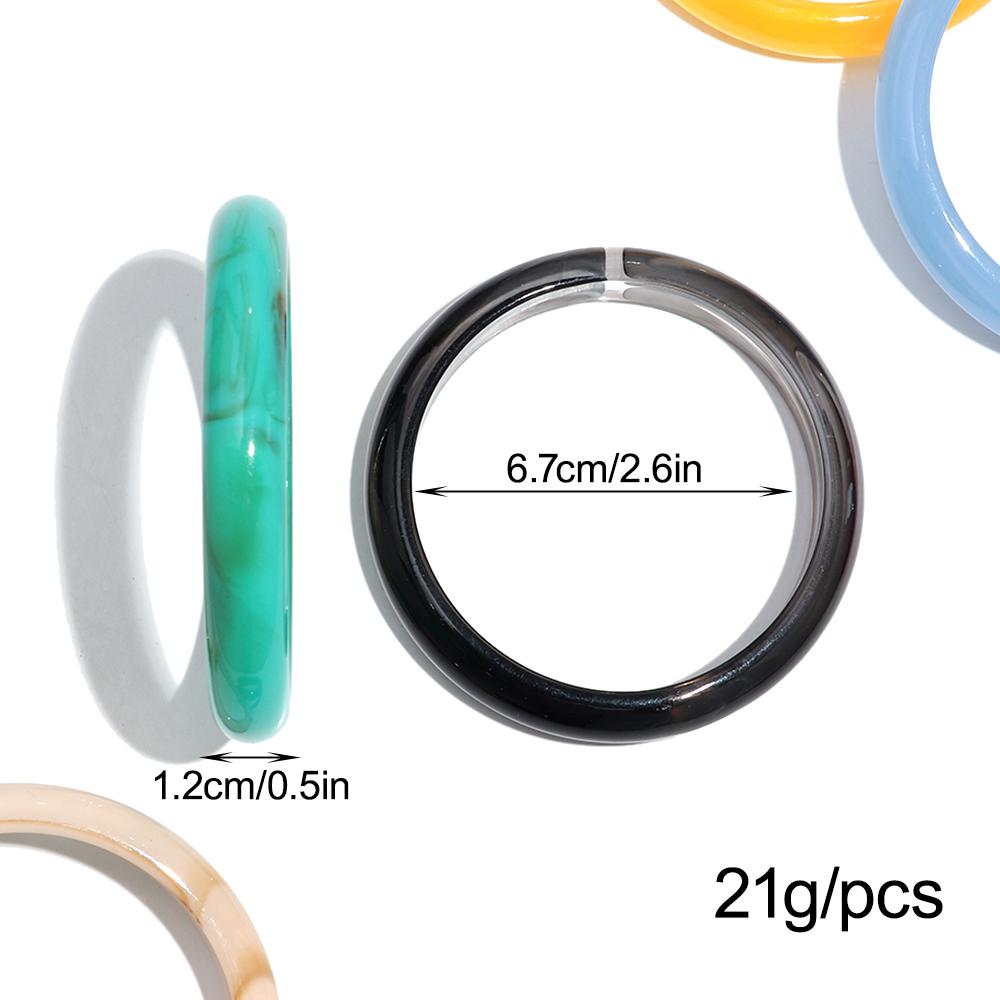New Colorful Thin Round Acrylic Bangles for Women Boho Fashion Resin Circle Stackable Bracelets Statement Wrist Jewelry Gifts
