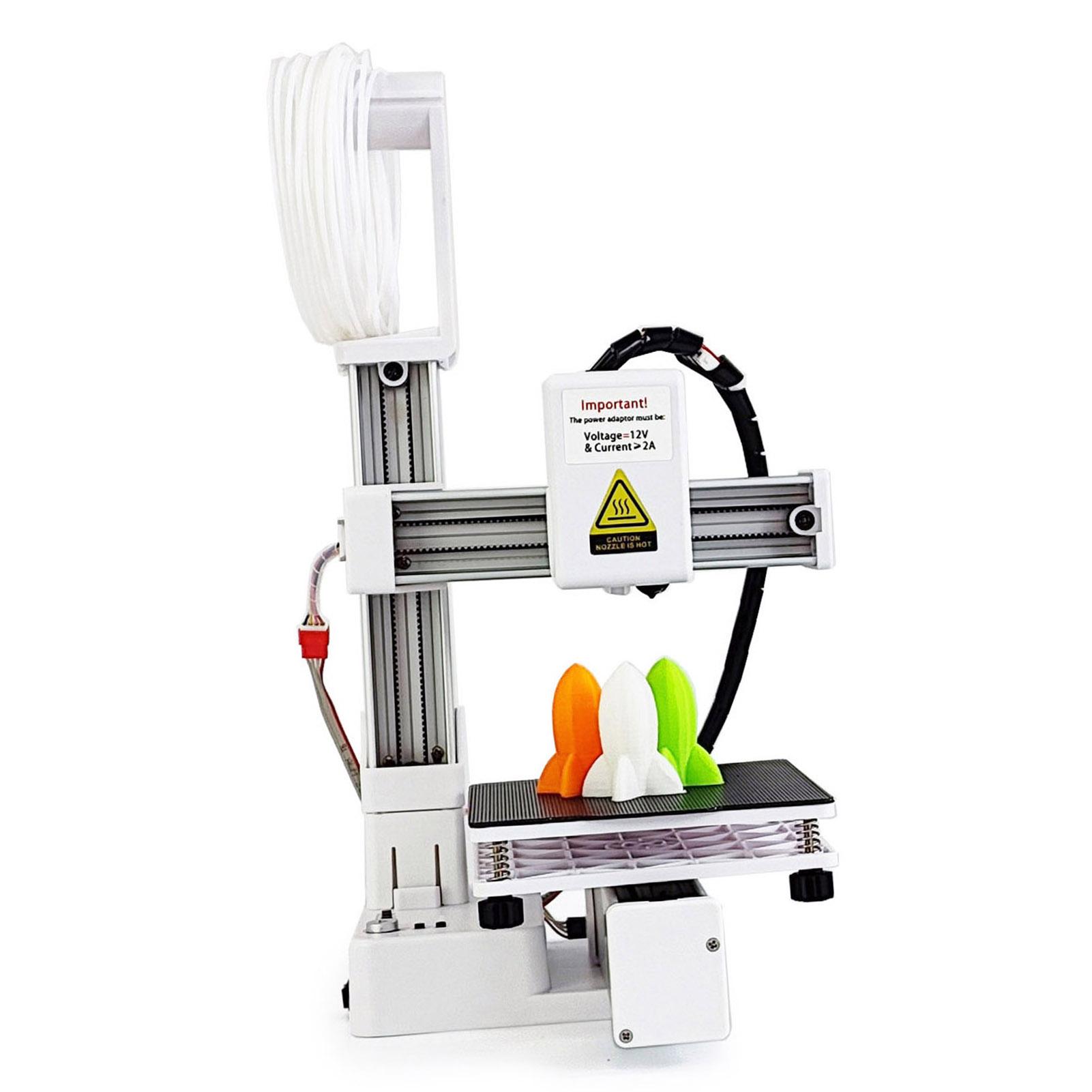 Small 3D Printer All Metal Nozzle Efficient Frequency Division Multiplexing Small 3D Printer Rapid Heating for Handcraft bianco