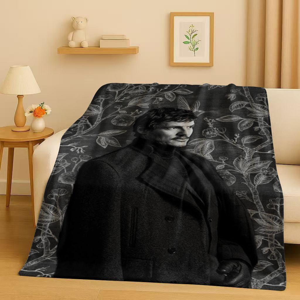 

Fashion Pedro Pascal Handsome Actor Flannel Blanket,Ultra Soft Warm Plush Throw for Home Bedroom Bed Sofa Cover Kids Picnic Gift 75x90cm