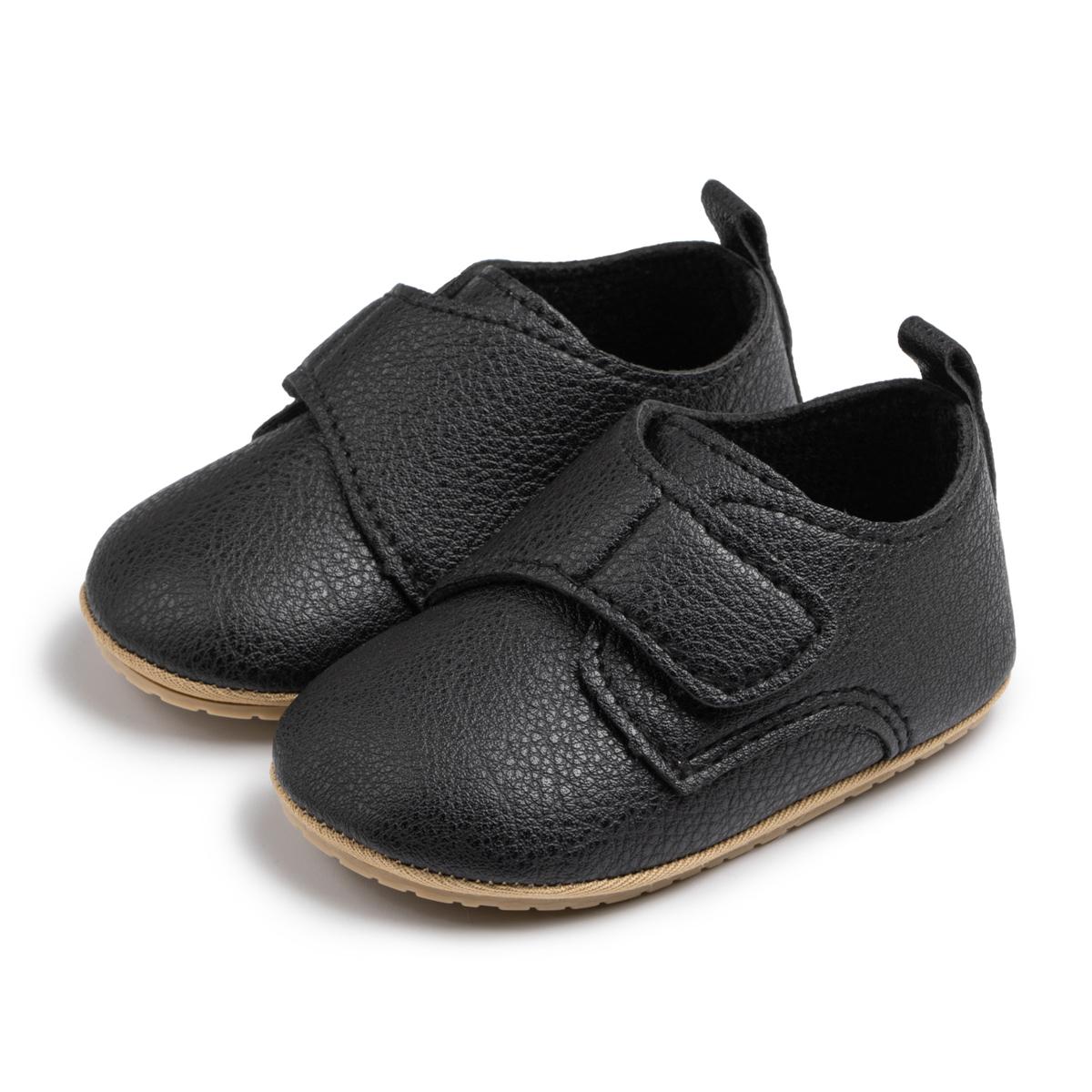 

Обувь для новорожденных, повседневные кроссовки, обувь для мальчиков и девочек, классическая искусственная кожа, резиновая мягкая подошва, нескользящая обувь для первых ходунков для малышей, обувь для маленьких девочек 0-6m чёрный