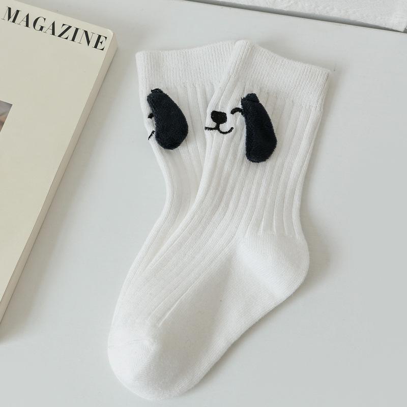 Kids' Cute Puppy Ears Mid-Tube Socks for Spring & Autumn – Korean Style for Boys & Girls