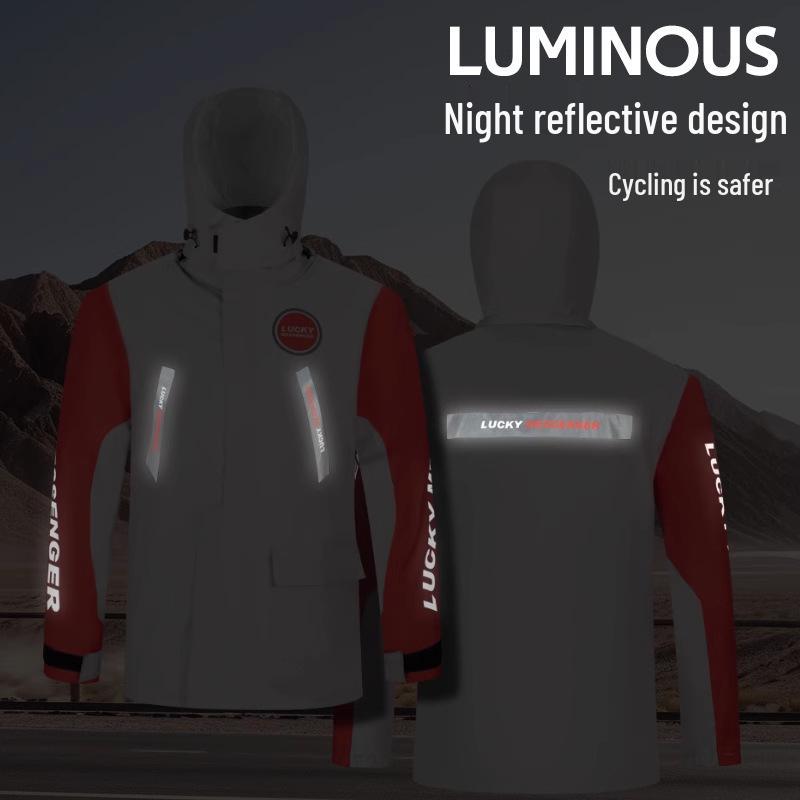 Blue Lion Men's Split Motorcycle Rain Suit – Anti-Storm Riding Gear for Takeaway Riders