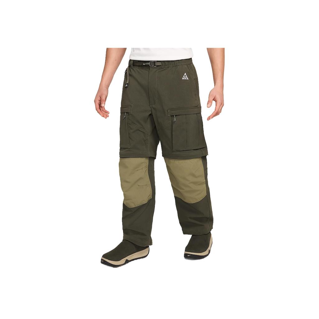 Nike ACG SS25 Smith Summit Minimalist Fashion Removable Zipper Design Comfortable Loose Hiking Cargo Pants Men Pants Olive-Green FN0428-355