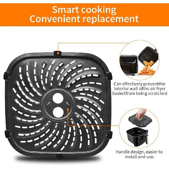 GCQ Air Fryer Replacement Parts for PowerXL Vortex Pro 8 QT Air Fryer, Oval 10''*10''Food Grade Stainless Steel Air Fryer Accessories Grill Pan Grill
