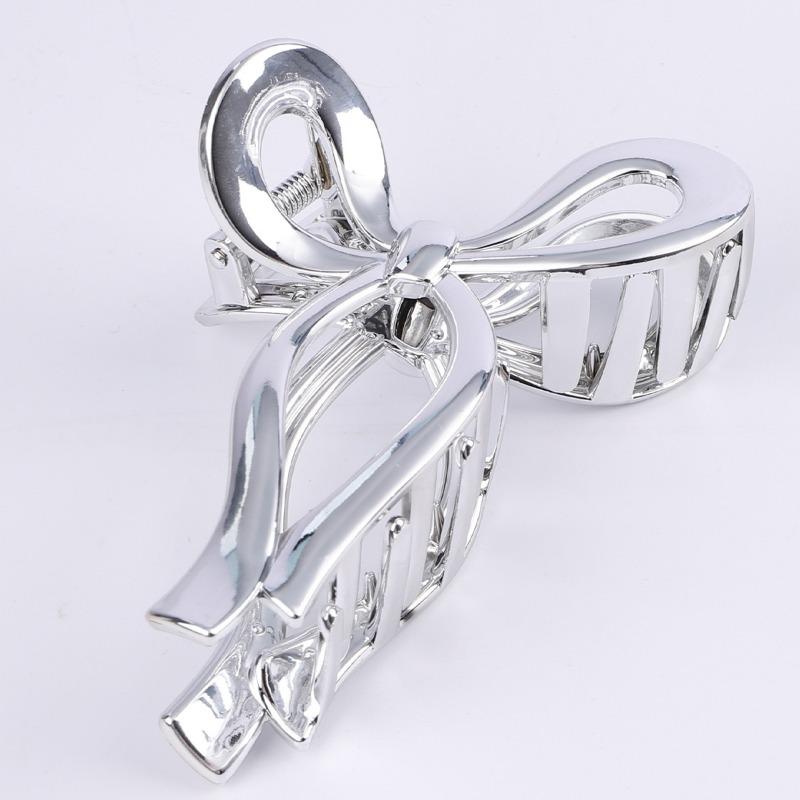 New Style Hair Clip Imitation Metal Plated Grab Clip Silver Large Grab Clip High-grade Light Luxury Accessories Hair Accessories