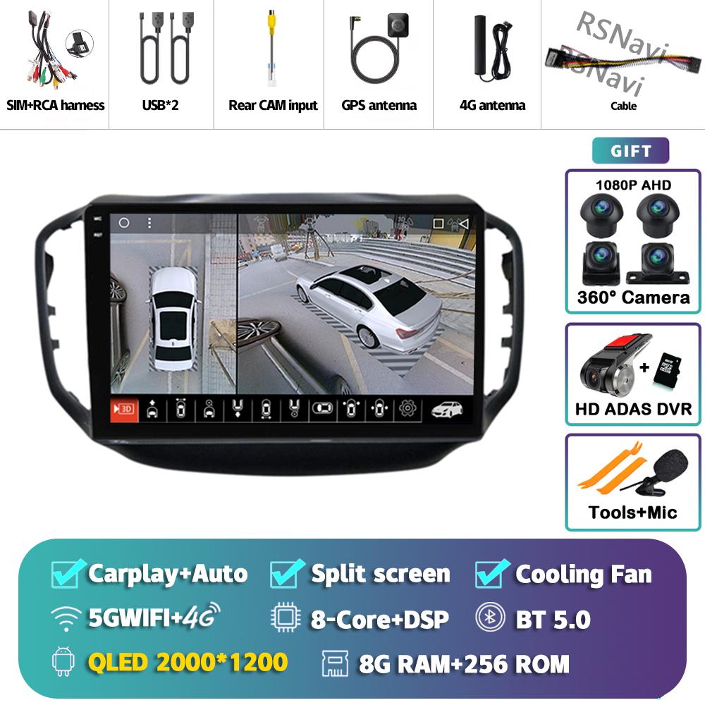 Android 14 Carplay Auto For Chery Tiggo 5 2014 - 2018 Car Radio Player Multimedia Stereo AI Voice 360 Camera Navigation Video BT