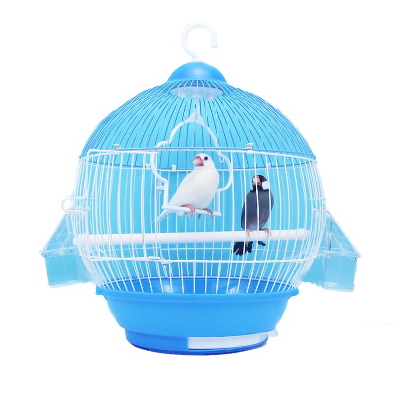 A302 Portable Finch and Budgie Birdcage - Round, Metal and Plastic Design
