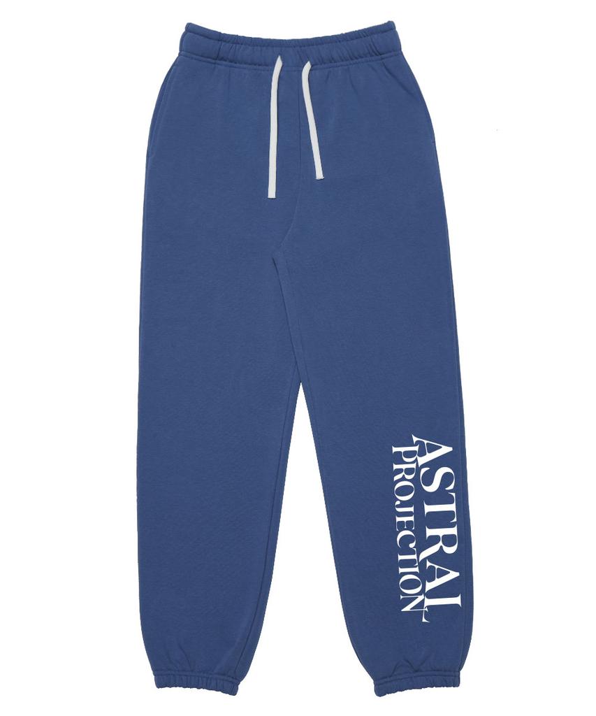 ASTRAL PROJECTION Lettering Logo Comfortable Training Sweat Jogger Pants_Blue