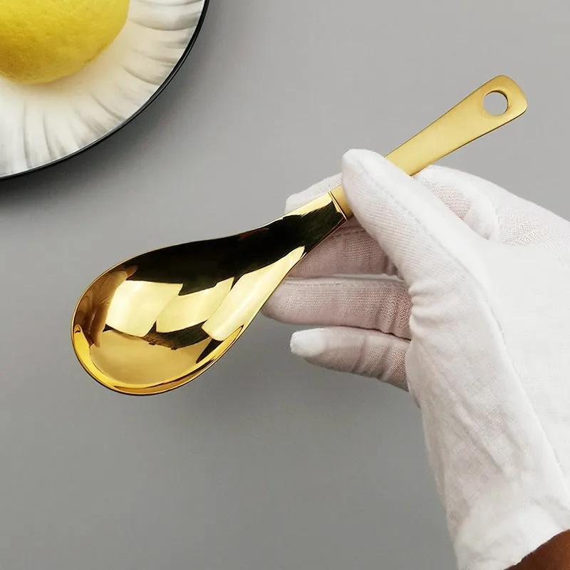 Stainless Steel Soup Spoon Simplicity Household Tableware Children's Soup Spoon Kitchen Tool High Appearance Level Dinner Scoop