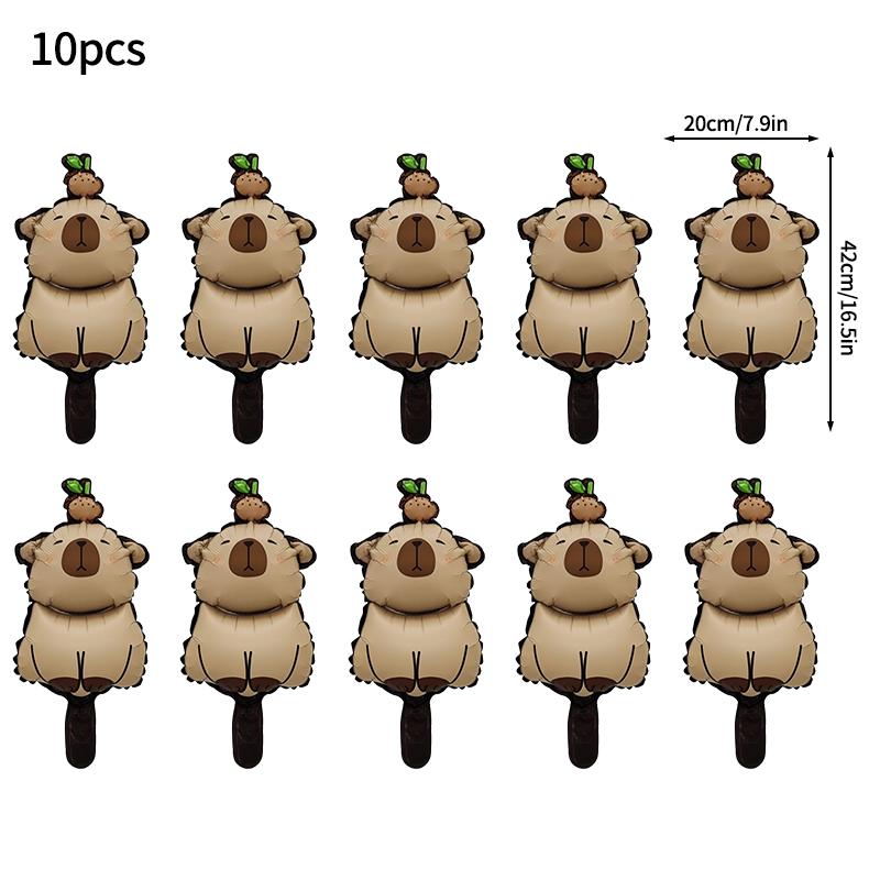 1-10 STÜCKE Capybara Aluminiumfolienballon Barballons Capybara Ballons für Babyparty Dekoration Baras Globos De Capibara