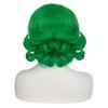 Syntetyczna Zielona Peruka z Grzywką Naturalna Krótka Kręcona Peruka dla Kobiet Kostium Cosplay Drag Queen Impreza Odporna na Ciepło