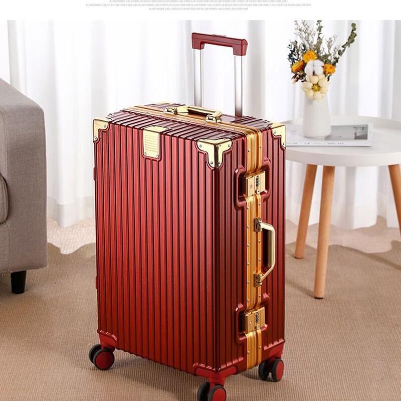 Wedding Aluminum Frame Trolley Suitcase 24 inch