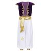 Boys Mythical Prince Arabian Carnival Cosplay Outfit Halloween Party Arabian Prince Role Play Waistcoat Vest Top+Belted Pants