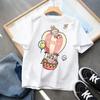 Kids 2-13Y+ T-shirts Children Cartoon Cute Short Sleeved Shirt Boys Girls Summer Travel Fashion Clothing Cotton White Kids Clothes