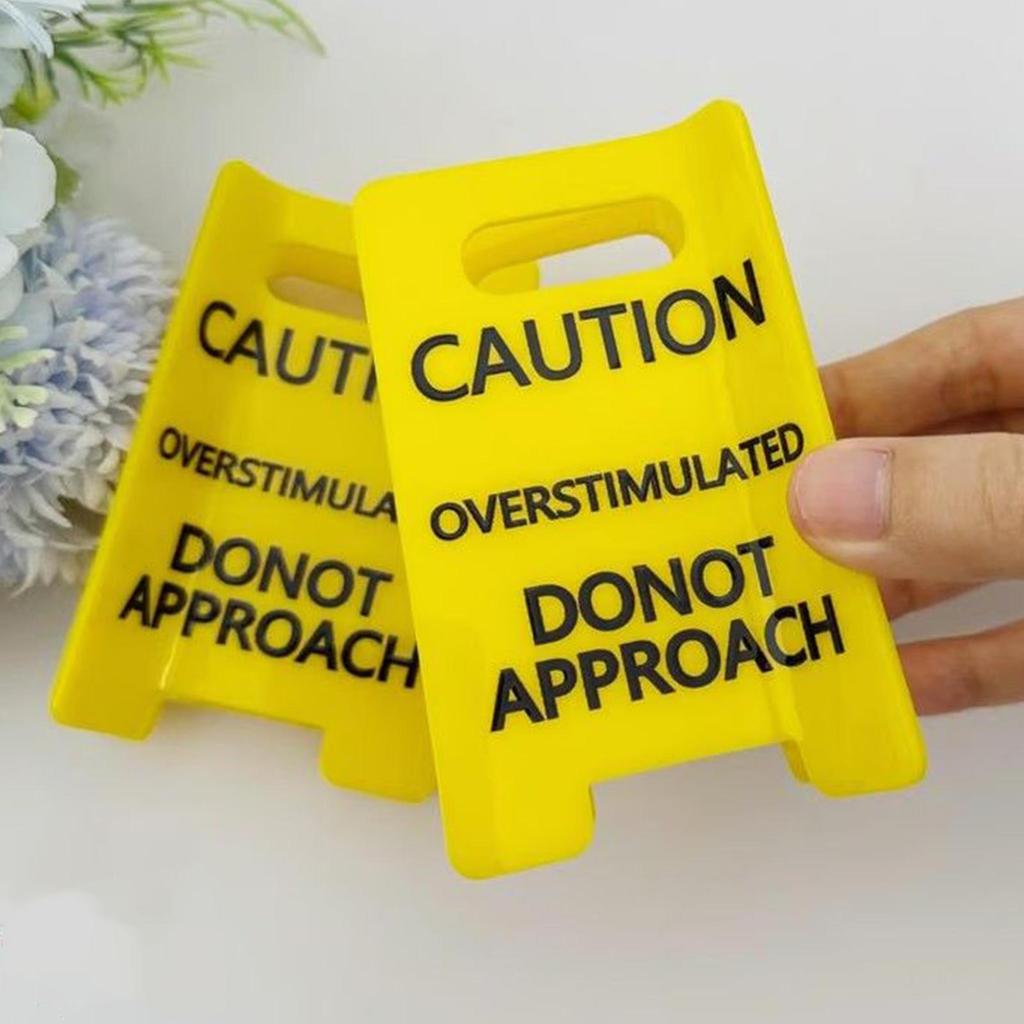 3.94 Inch Funny Caution Overstimulated Hair Clip Anti-Slip Hair Styling Supplies Strong Hold Hair Clips Creative Gift For Friend