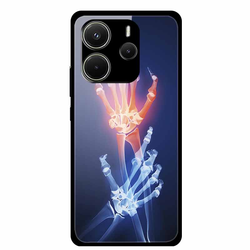 For Redmi Note 14 4G Phone Case Note14 Coque Hard Tempered Glass Back Cover For Xiaomi Redmi Note 14 5G Case Shell Soft Bumper