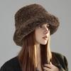 Women's Winter Faux Shearling Bucket Hat, Thickened Windproof Fluffy Fisherman Cap, Warm Cozy Outdoor Hat for Fall Winter