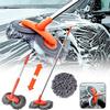 Car Wash Mop Efficient Long Handle Car Wash Brush with Detachable Double Disc Design Reusable Microfiber Window for Windshield