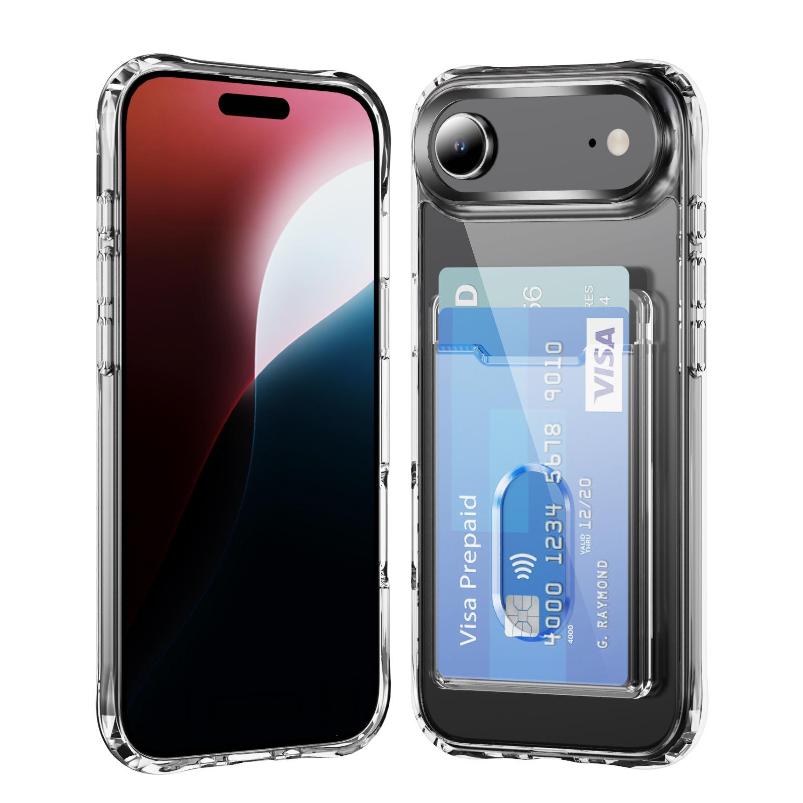 

Transparent and Yellow Resistant for Apple 16/15/14 Phone Case with ID Card, Bank Card Bag, Phone Case 17pro For iPhone XS Max