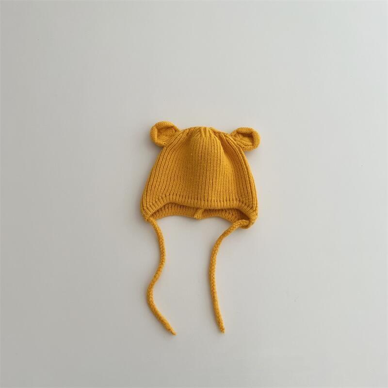 Children's knitted hat super cute small ears warm ear protection hat autumn and winter boys and girls baby versatile wool hat