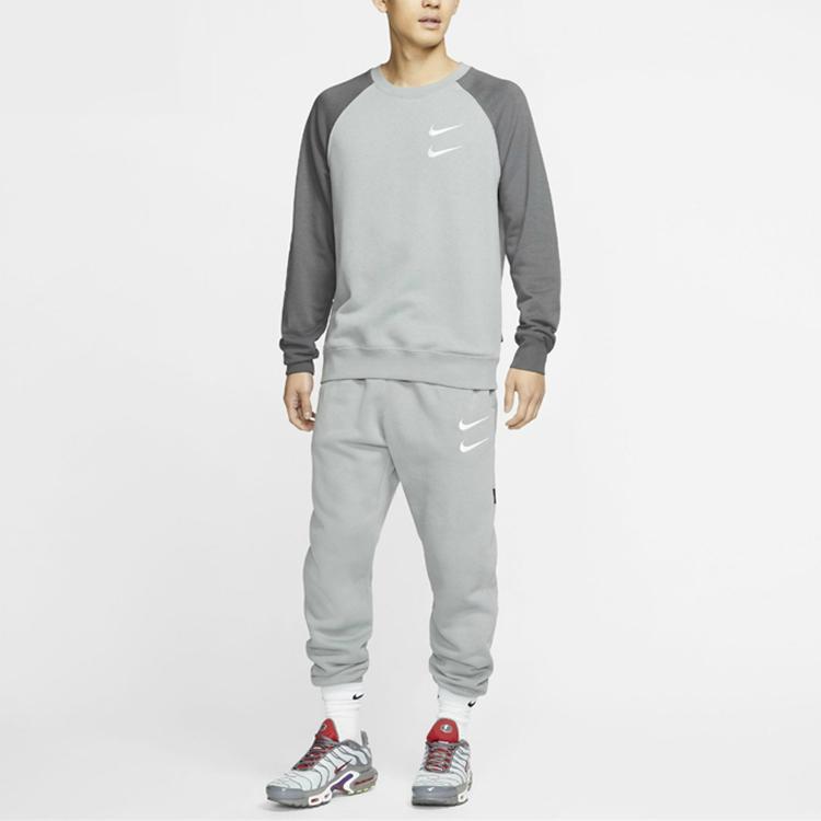 Nike Casual Round Neck Long-Sleeve Sweatshirt Men Tops Gray CJ4872-073