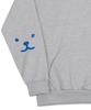 [Unisex] Elbow Puppy Face Smile Hoodie_Gray/Blue Logo