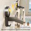 Gun Gray Suction Towel Rack for Bathroom No-Drill Double Rod Towel Bar Storage Rack Modern Bathroom Accessories