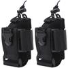 Rubonarie Radio Pouch, Transceiver Holder, Waist Pouch, for Walkie-Talkie Radios, Airsoft, Mountaineering, and More, Set of 2 (Black)