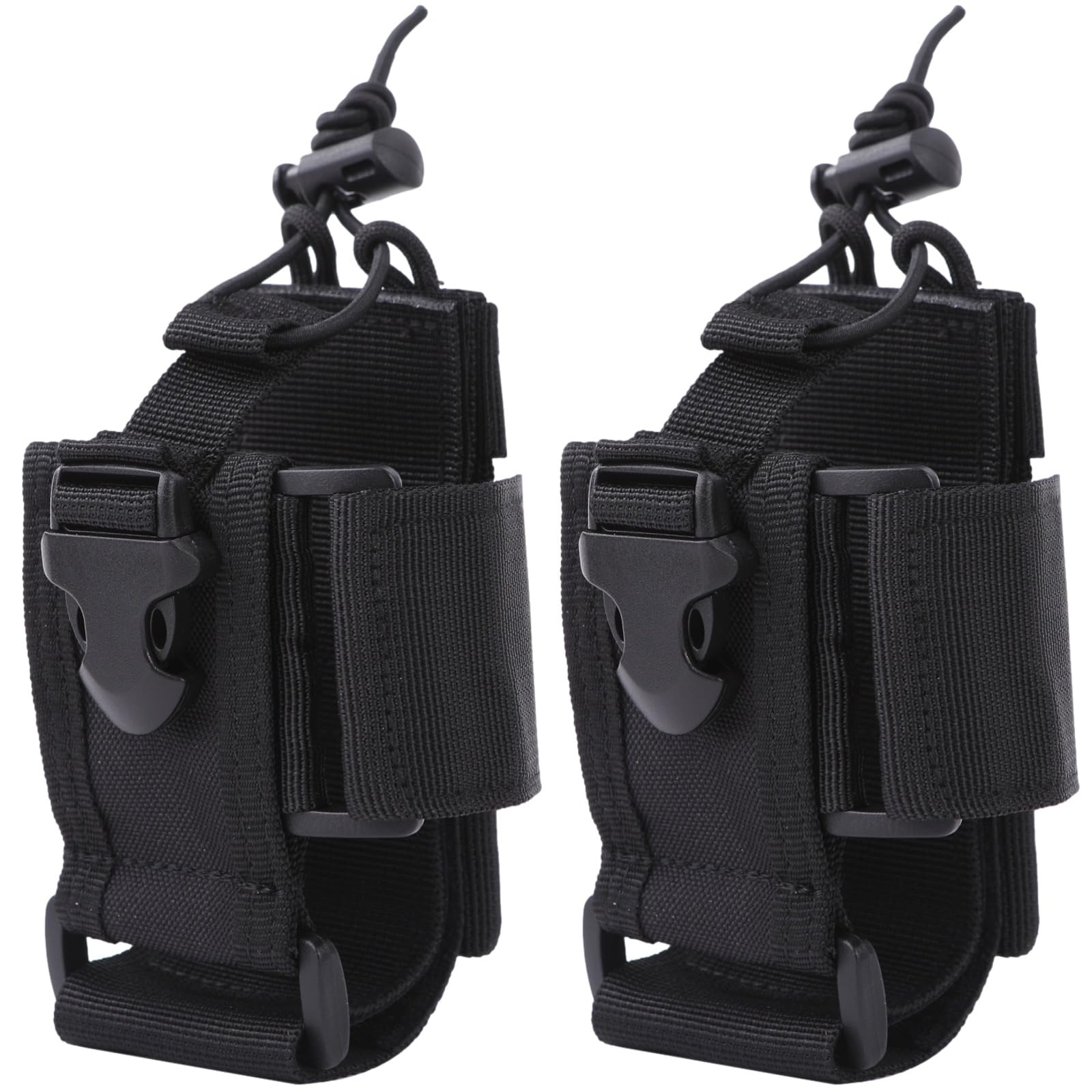 

Rubonarie Radio Pouch, Transceiver Holder, Waist Pouch, for Walkie-Talkie Radios, Airsoft, Mountaineering, and More, Set of 2 (Black)