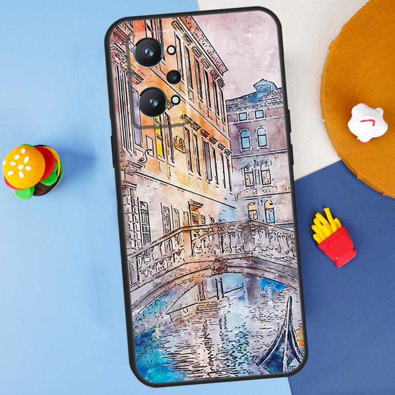 Travel italy Street Venice For Realme GT 6 6T 5 GT7 Pro C61 C75 C55 C51 C21Y C25S C67 C53 13 12 10 11 14 Pro Plus Case