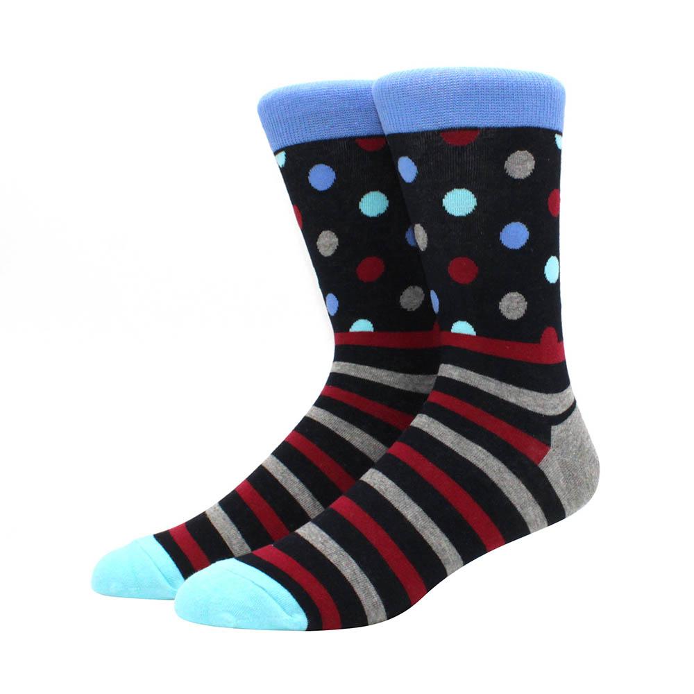 High quality geometric pattern men's socks irregular polka dot casual calf socks