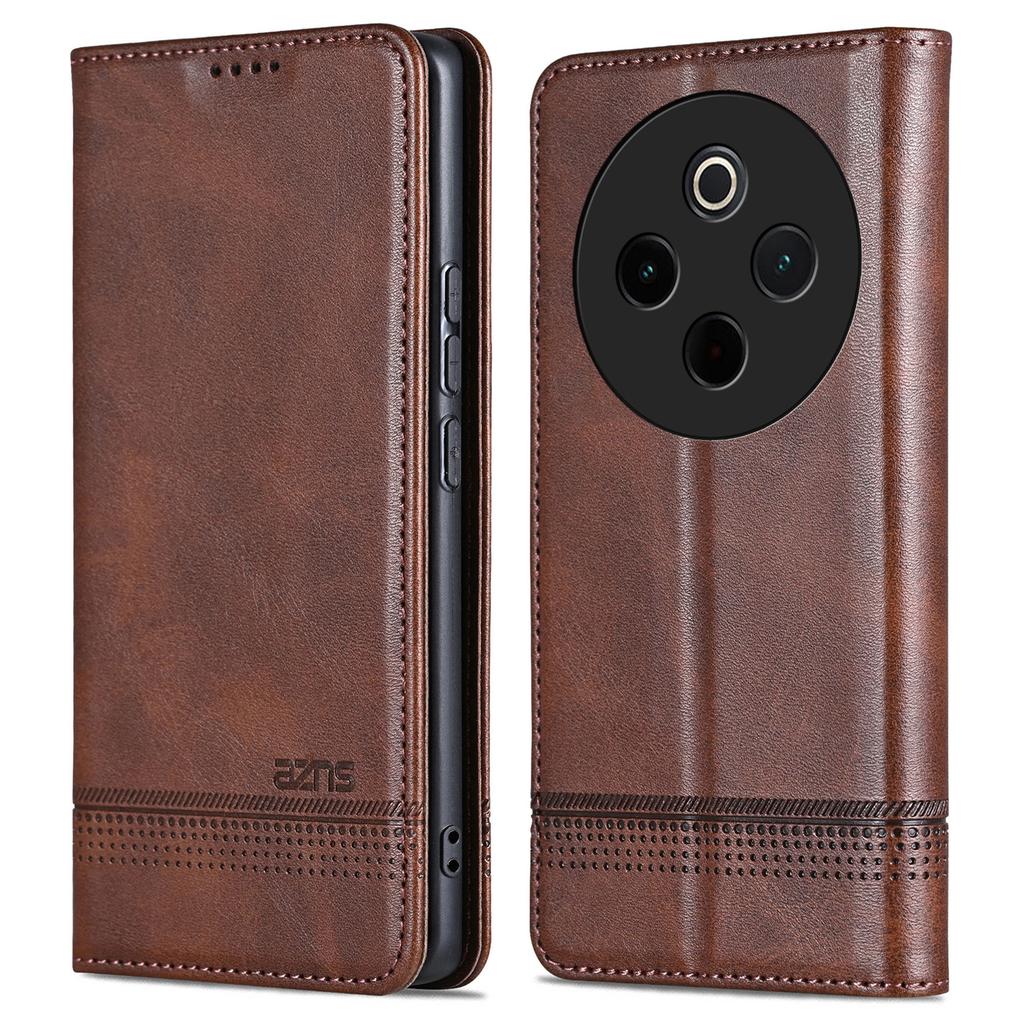 AZNS For vivo Y300 Pro 5G Case Cowhide Texture PU Leather Wallet Phone Cover