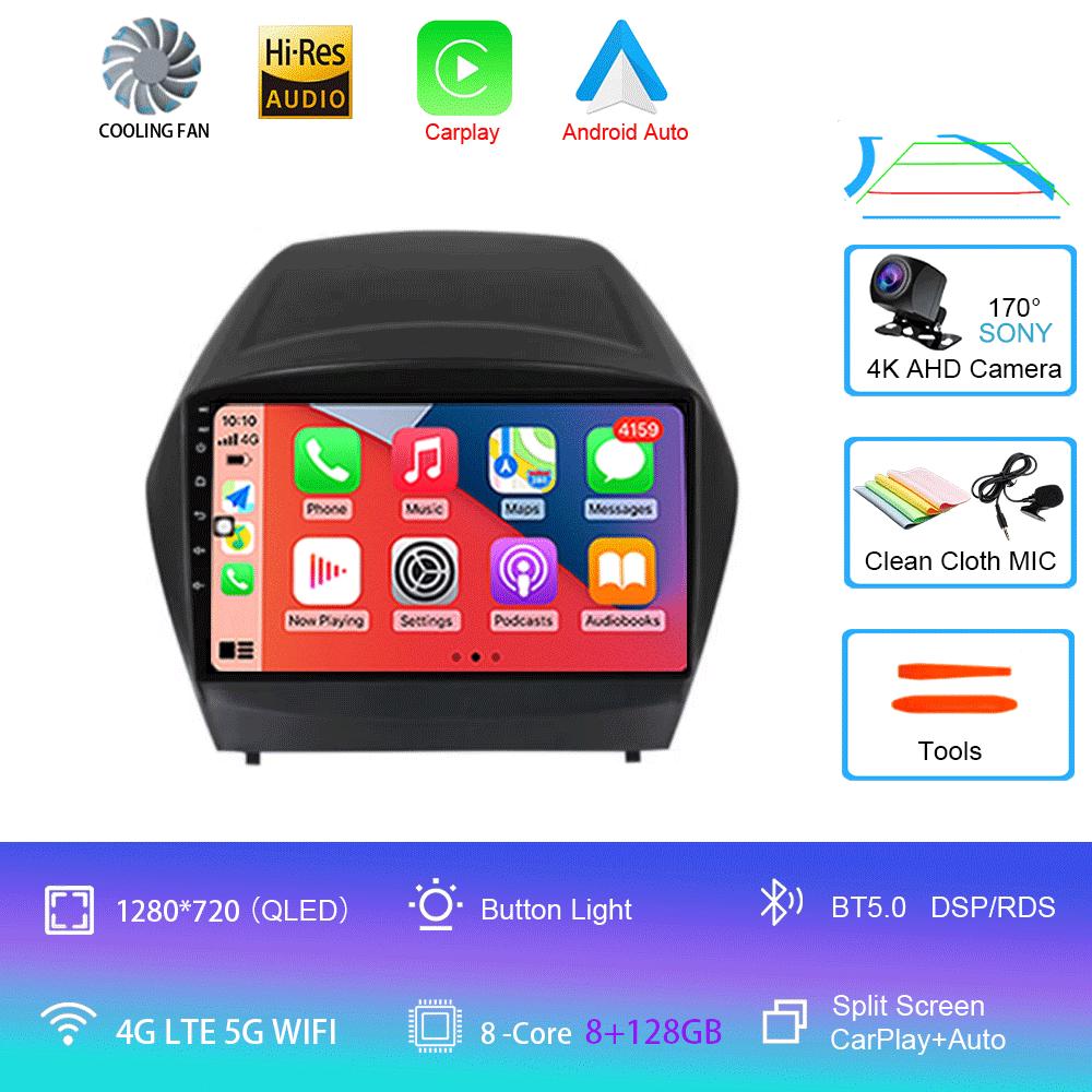 Autorádio Android 14 Carplay Auto Multimediální Přehrávač Pro Hyundai Tucson 2 LM IX35 2009-2015 Autorádio GPS Stereo 2din Hlavní Jednotka