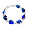 Natural Iolite Quartz Gemstone Handmade 925 Sterling Silver Bracelet 7-8" ASB-3082