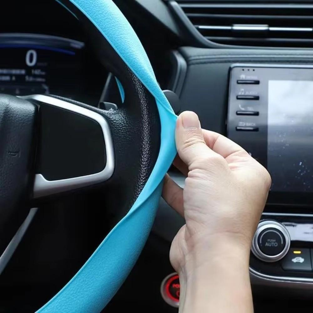 Silicone Car Steering Wheel Protector Anti-Slip Car Cover Vehicle Accessory DIY Installation