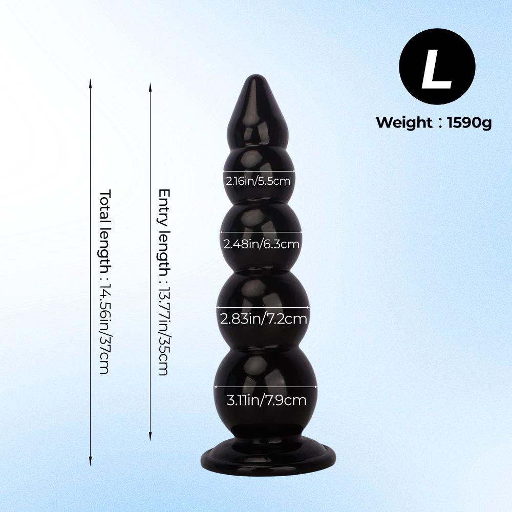Black PVC Extra Large Anal Plug with Suction Cup Big Thick Fisting Dildo Anal Expander Masturbator Sex Toy