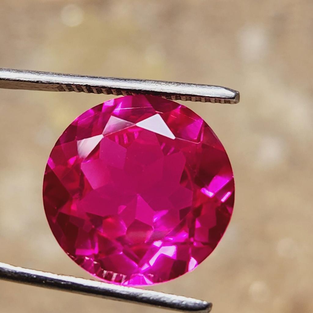 18 mm Natural Flawless Ceylon Padparadscha Sapphire Round Cut Gemstone