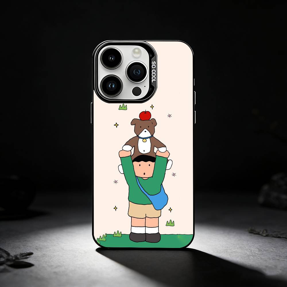 

Cute Cartoon Couple Phone Case For iPhone 17,16,15,14,13,12,11 Plus,Pro Max,XS,Colored silver phone case iPhone16pro