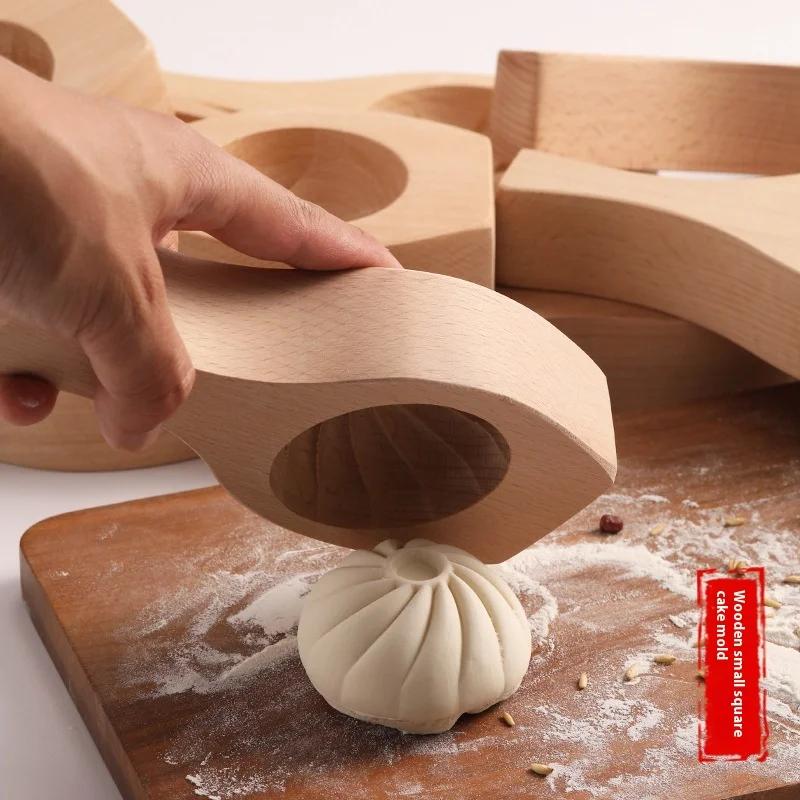 New Solid Wood Hand Made Stuffed Bun Pattern Mantou Mold Is Suitable for Novices To Make Hand Made Steamed Bun Pasta