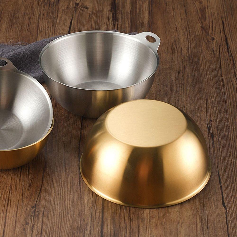 Gold/Silver Korean Style Mixing Bowl Large Capacity Food Container Food Prep