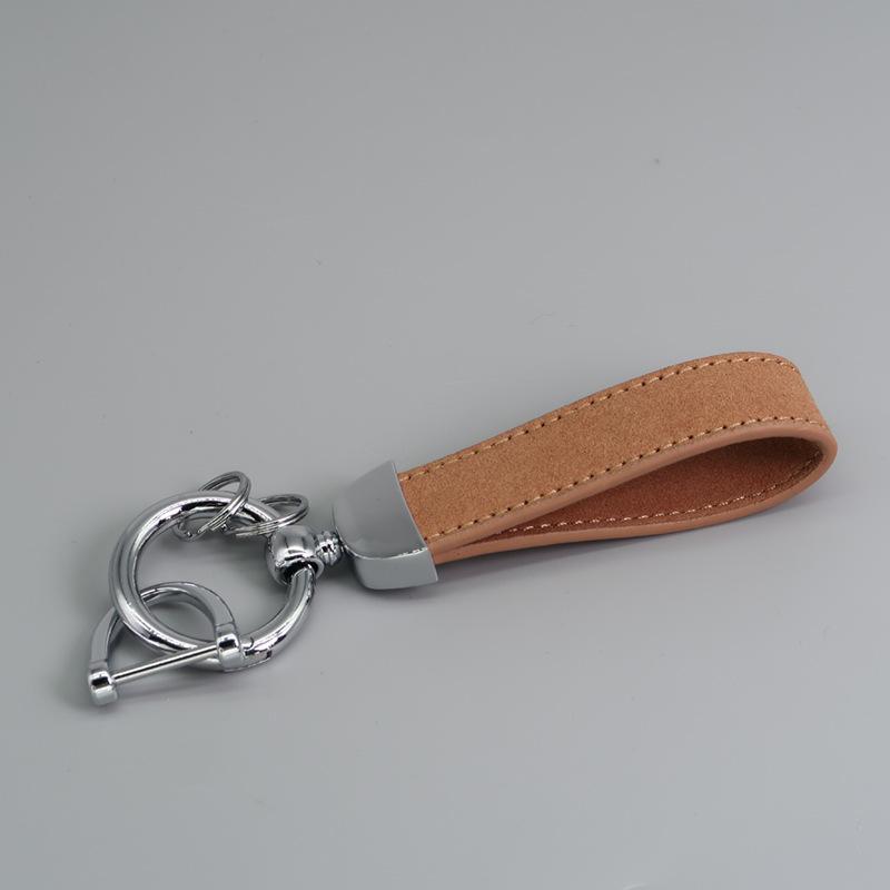 Customizable Microfiber Suede Car Keychain - Laser Engraved Logo Gift