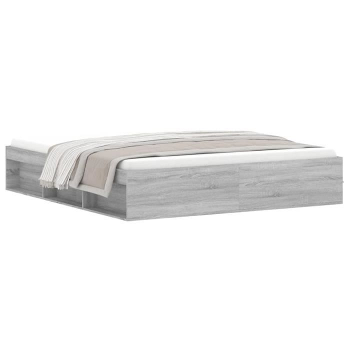 VidaXL Cadre de lit sonoma gris 180x200 cm super king 3203885