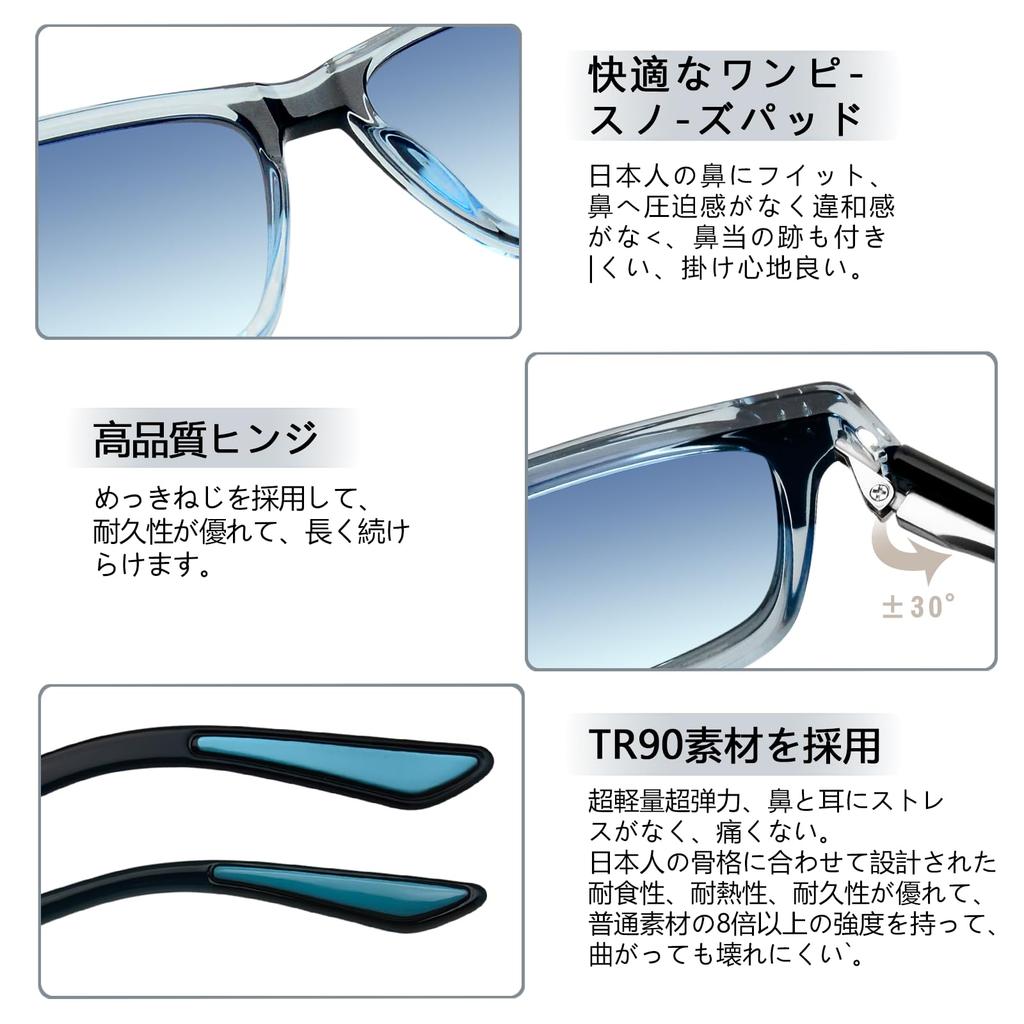 MAIVARDAY TR90 UV-Cut Polarized Sunglasses for Men and Women, Wellington Style, Elastic, Gradient Blue