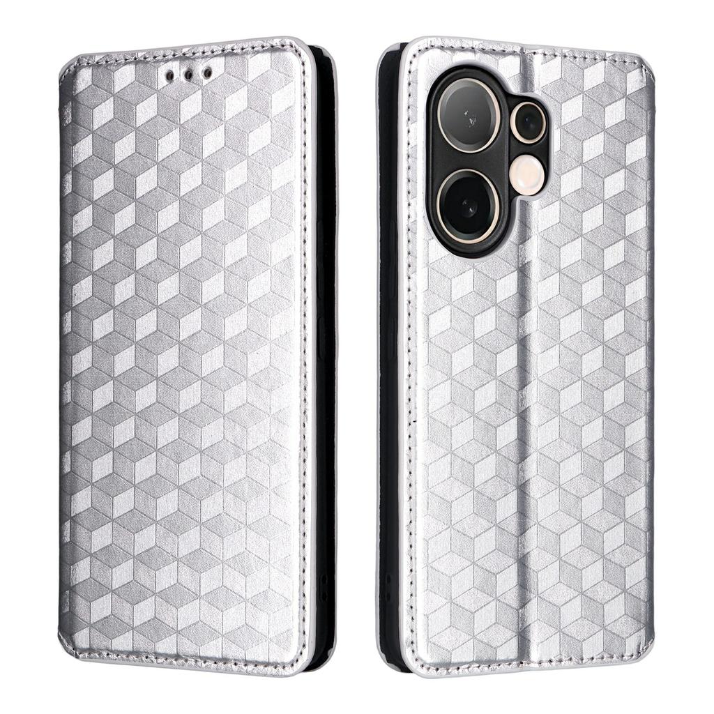 For vivo V60 5G Case Wallet Rhombus Imprinted Leather Phone Cover