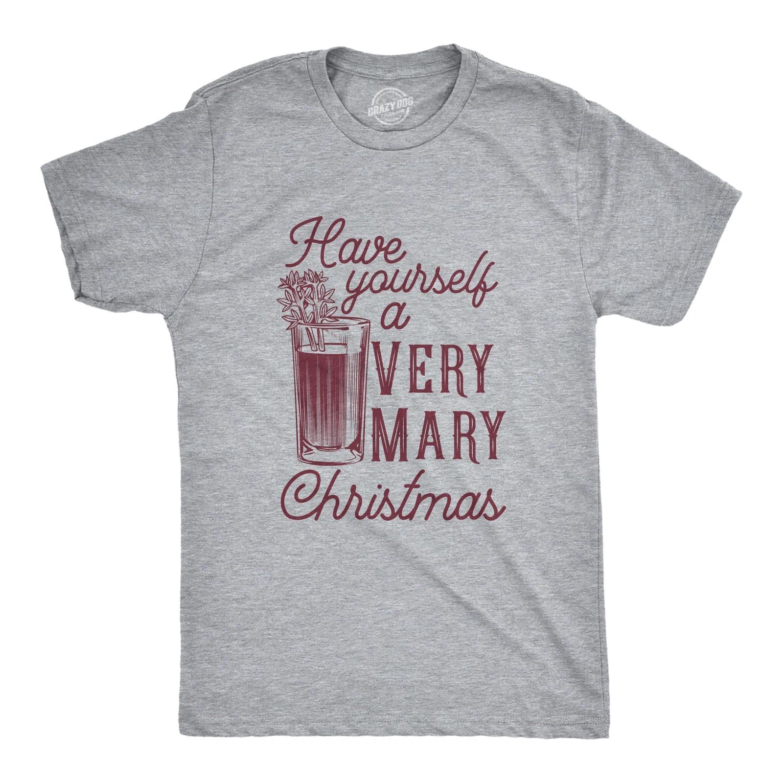 Mens Have Yourself A Very Mary Christmas T Shirt Funny Xmas Bloody Mary Drinking XS