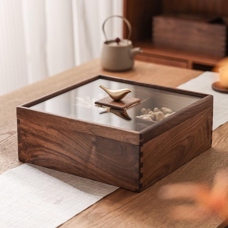 New Chinese Style Walnut Wood Divided Snack Tray