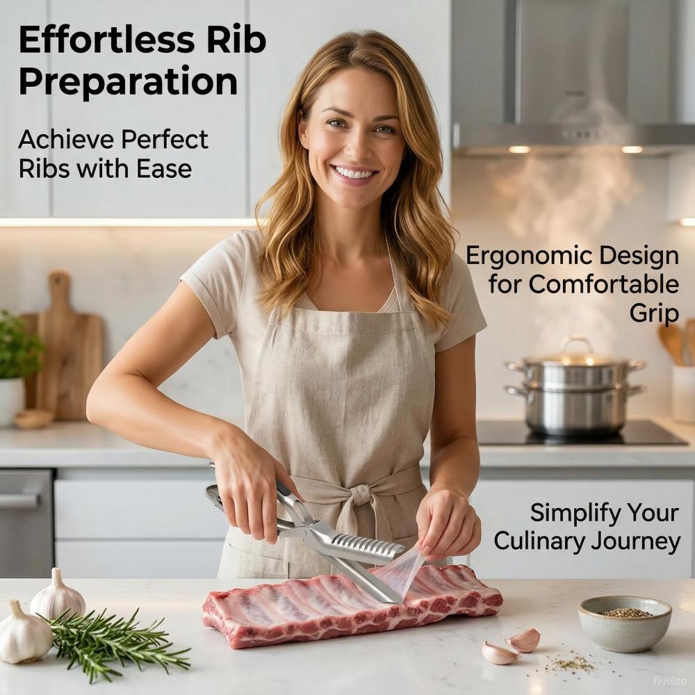 1PCS Rib Prep Pro Rib Membrane Remover Tool Guide Trimming Peeling Ribs Rib Membrane Remover Grilling Tools Accessories